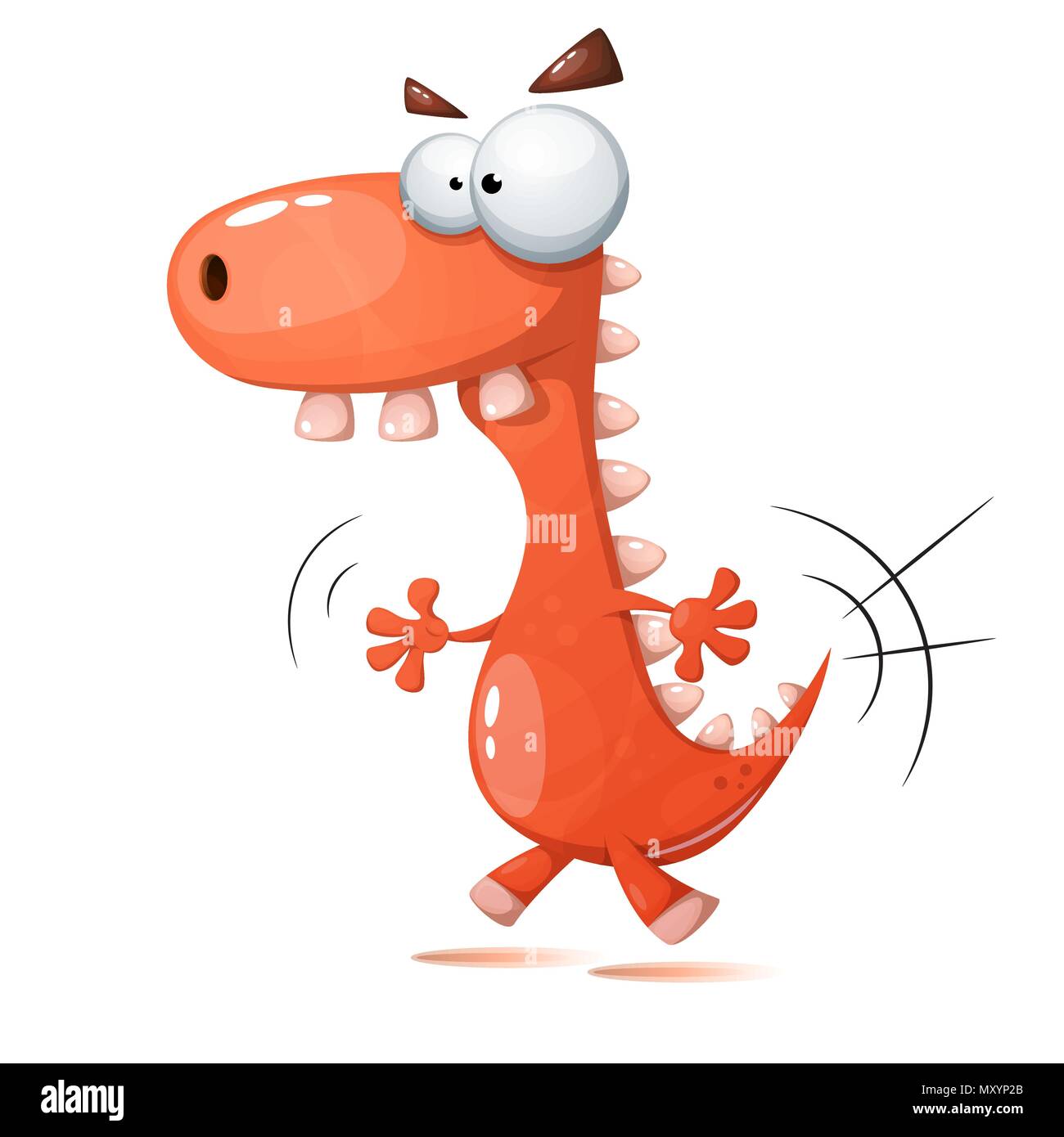 Drôle, mignon, dinosaure fou illustration. Illustration de Vecteur