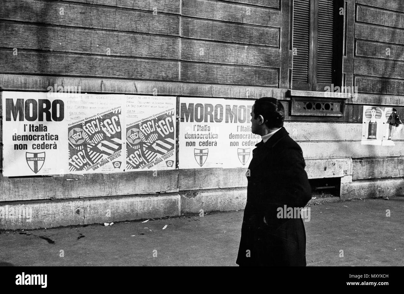 Affiches politiques, milan, fin des années 70 Banque D'Images