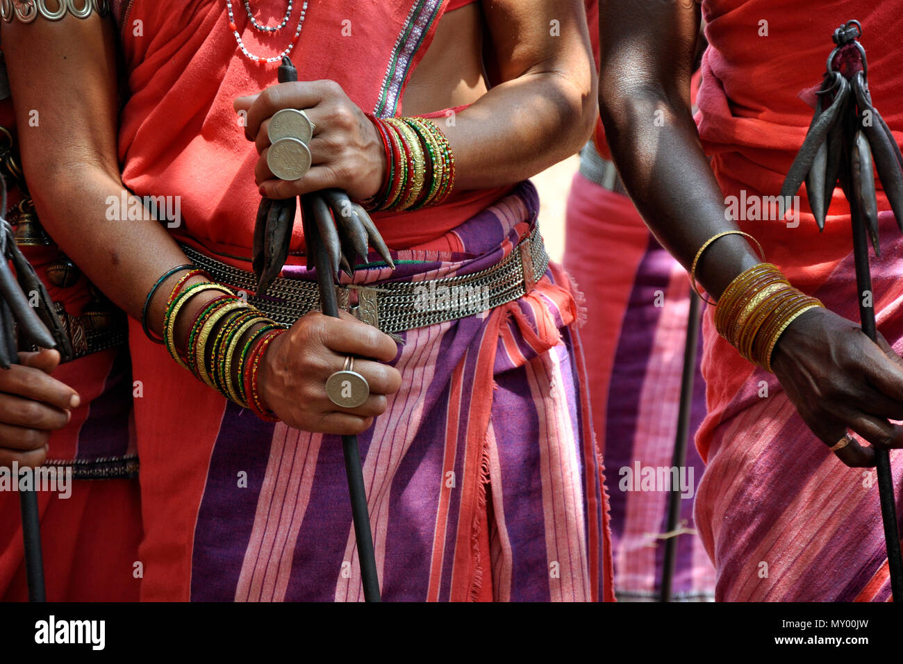 L'Inde, l'Orissa, le Chhattisgarh, Muria, tribu corne de bison Banque D'Images