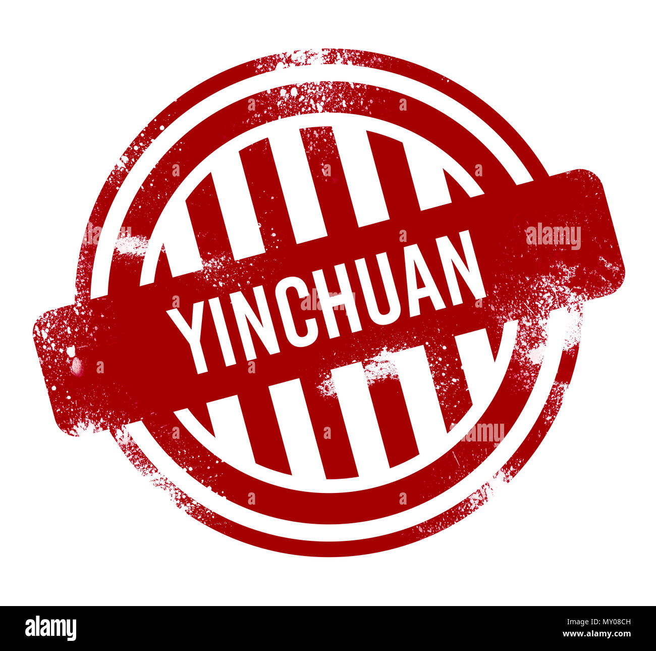 Yinchuan - grunge stamp, bouton rouge Banque D'Images