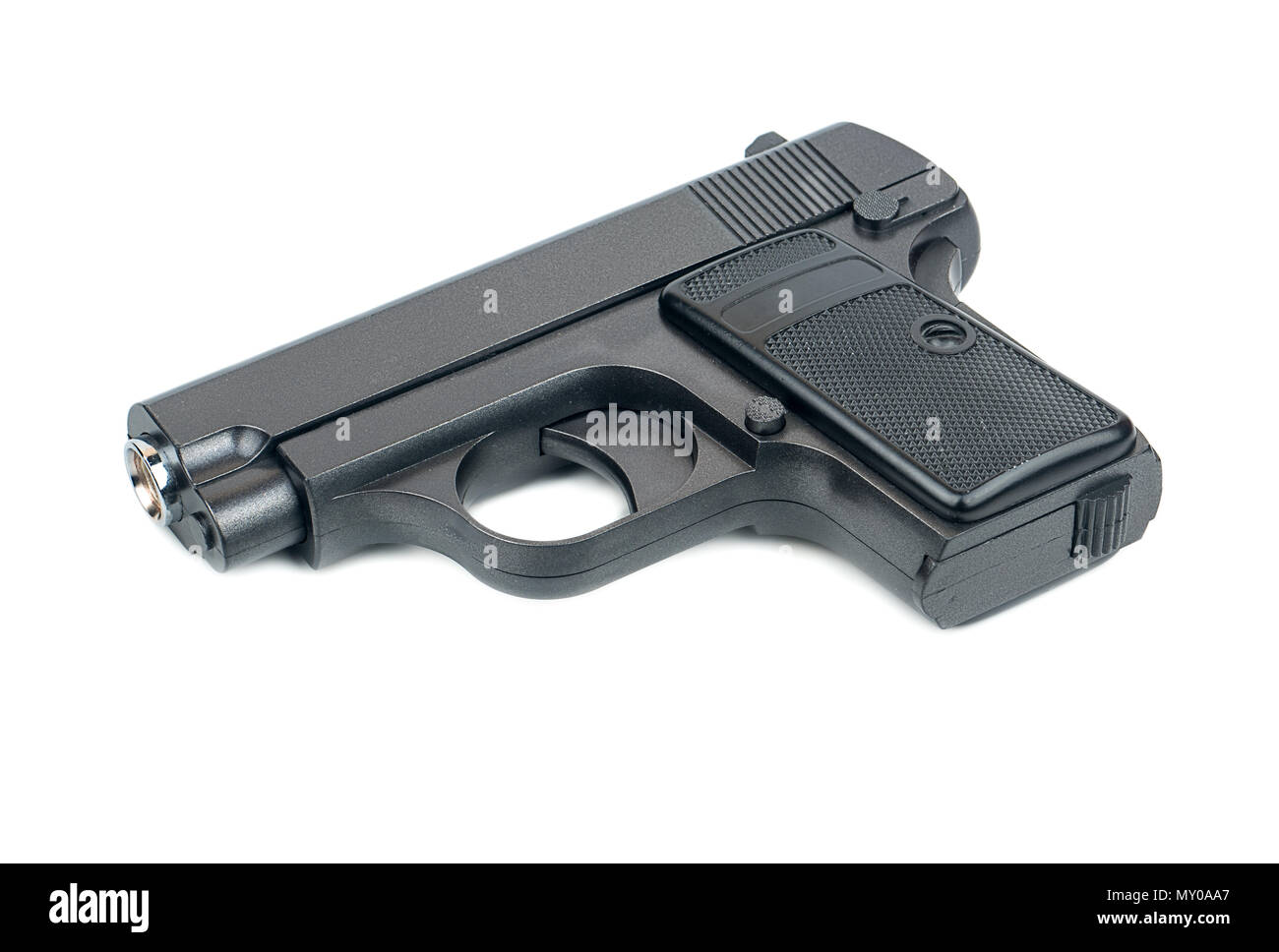 Black metal pistolet jouet isolé sur fond blanc Photo Stock - Alamy