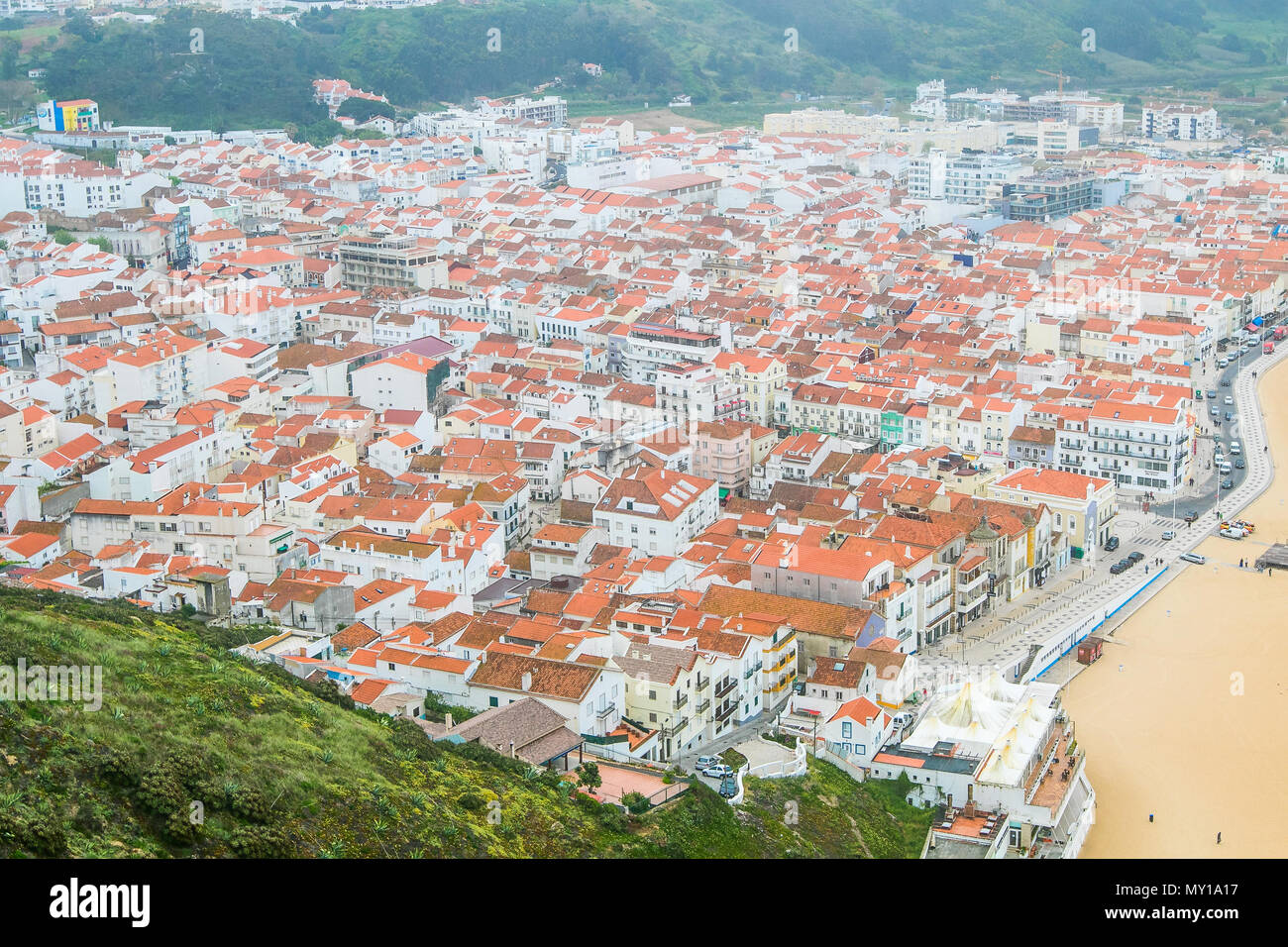Un panorama de la ville de Caldas da Rainha, Portugal. Banque D'Images