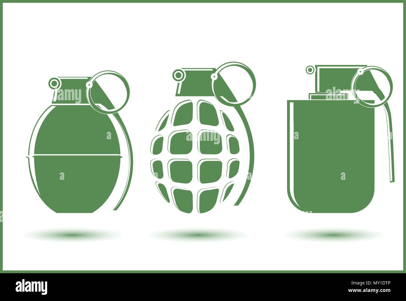 Hand Grenade antipersonnel vector illustration couleur Illustration de Vecteur