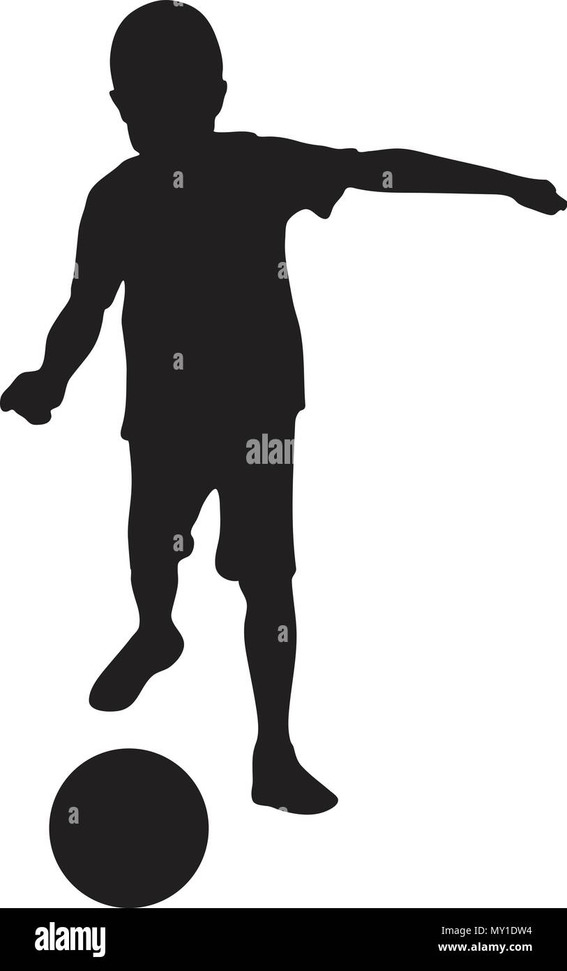 Illustration d'un garçon jouant au football silhouette vecteur Illustration de Vecteur