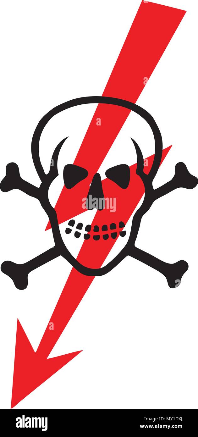 Stamp illustration texte danger et du crâne, vector Illustration de Vecteur
