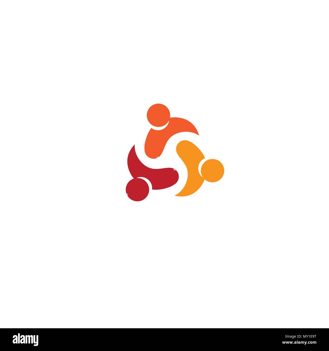Les gens, symbole de l'union des personnes, groupe abstrait logo vector sur fond blanc. Illustration de Vecteur