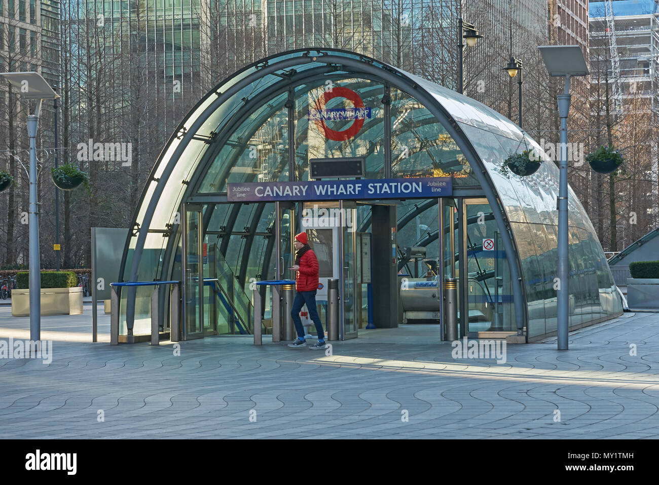 La station de métro Canary Wharf Banque D'Images