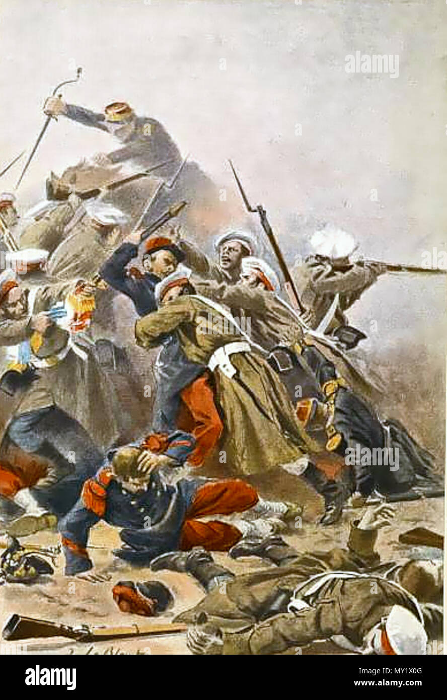 . Anglais : Russo-French escarmouche durant la guerre de Crimée . 19e siècle. Plaque anonyme 465 Russo-French escarmouche durant la guerre de Crimée Banque D'Images