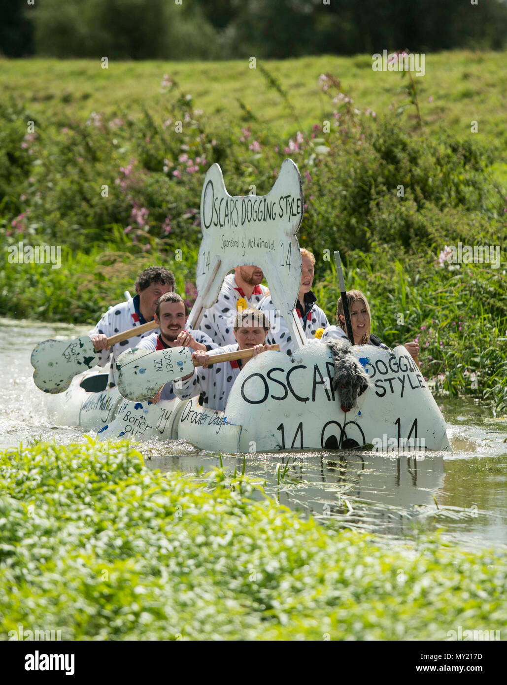 Jeux de plaine a lieu à Thorney, Somerset avec course de radeau à partir du jour 30/07/17 Banque D'Images