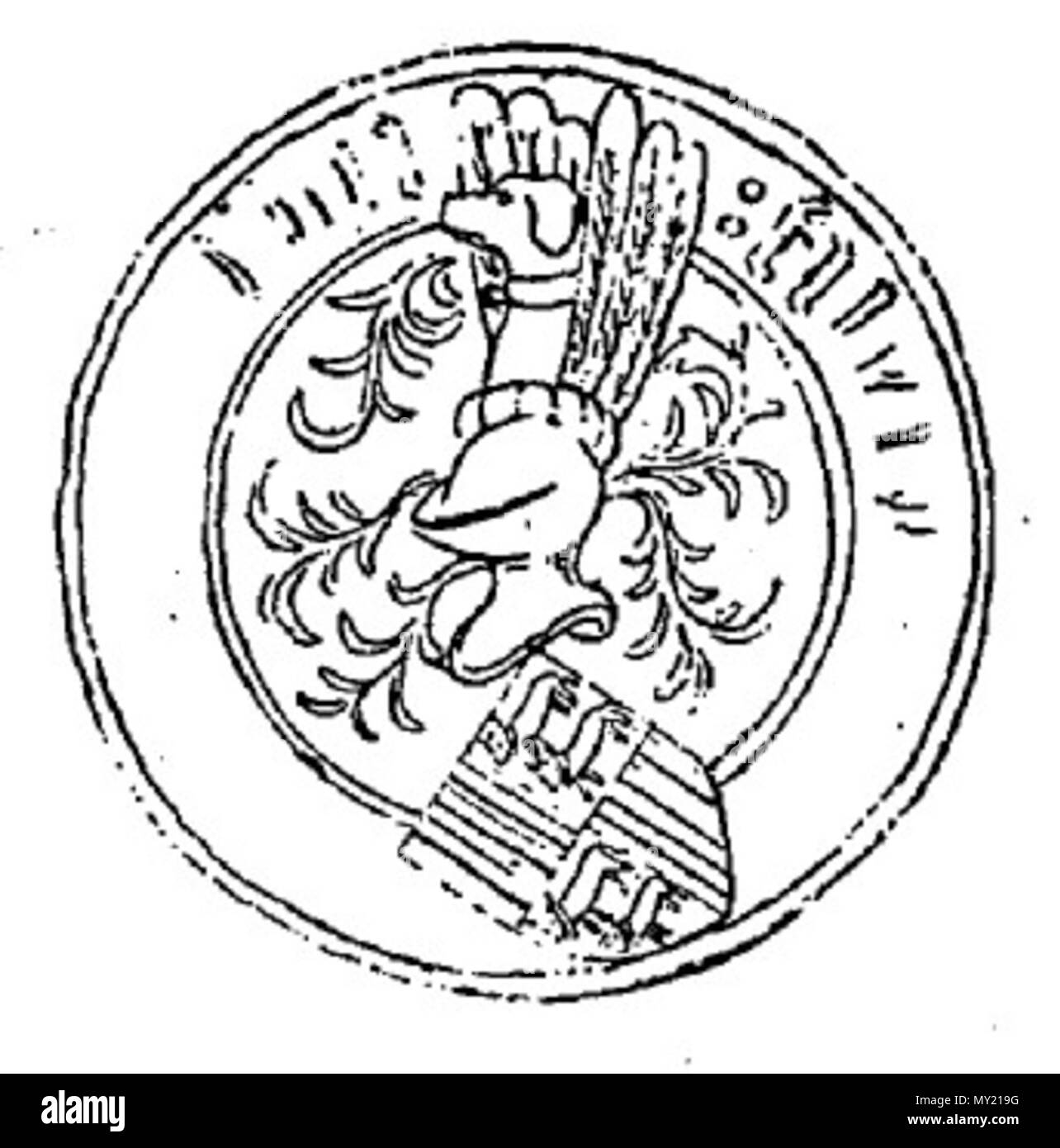 . Anglais : Gaston IV, comte de Foix . Entre 1888 et 1892. Paul Laplagne Barris 479 Sceau de Gaston IV, comte de Foix Banque D'Images