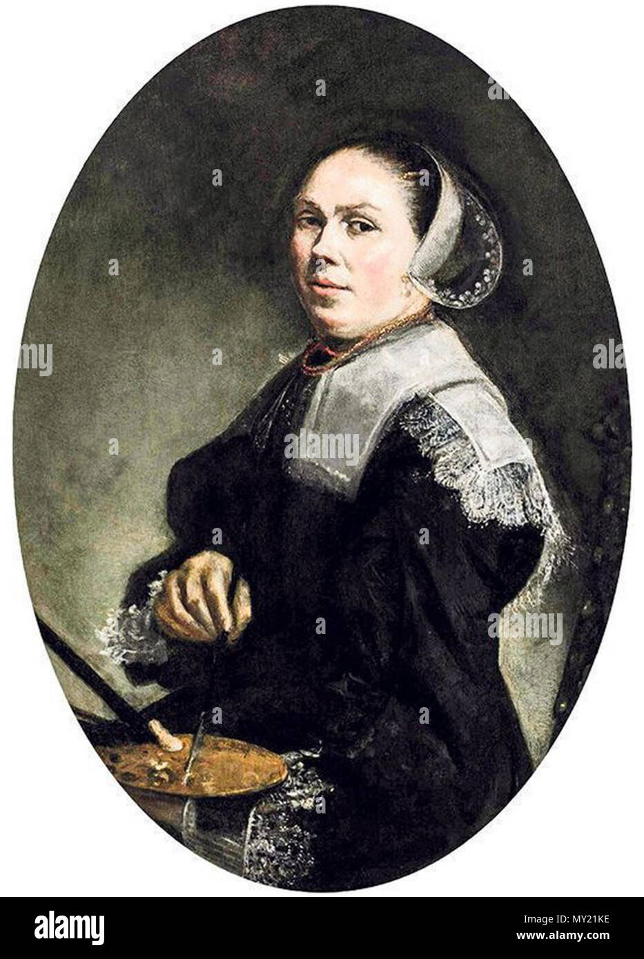 . L'auto-portrait . Nederlands : Zelfportret van Judith Leyster rond 1653 English : Auto-portrait de Judith Leyster ca. Circa 1653 481 1653 . Autoportrait Judith Leyster autour de 1653 autre version 01 Banque D'Images