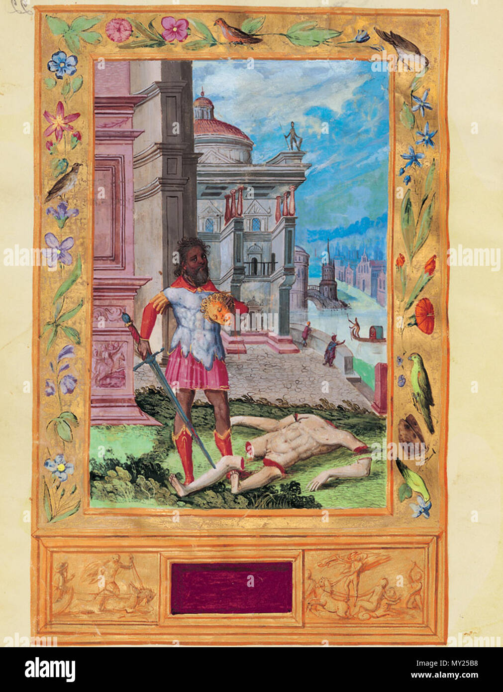 498 Splendor Solis - Traité d'Alchimie - couper la tête du Roi (Les Sept Paraboles) Banque D'Images
