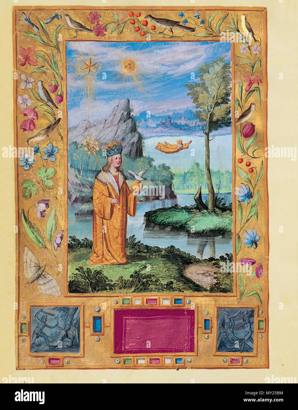 498 Splendor Solis - Traité d'Alchimie - Le Roi se noyant (Les Sept Paraboles) Banque D'Images