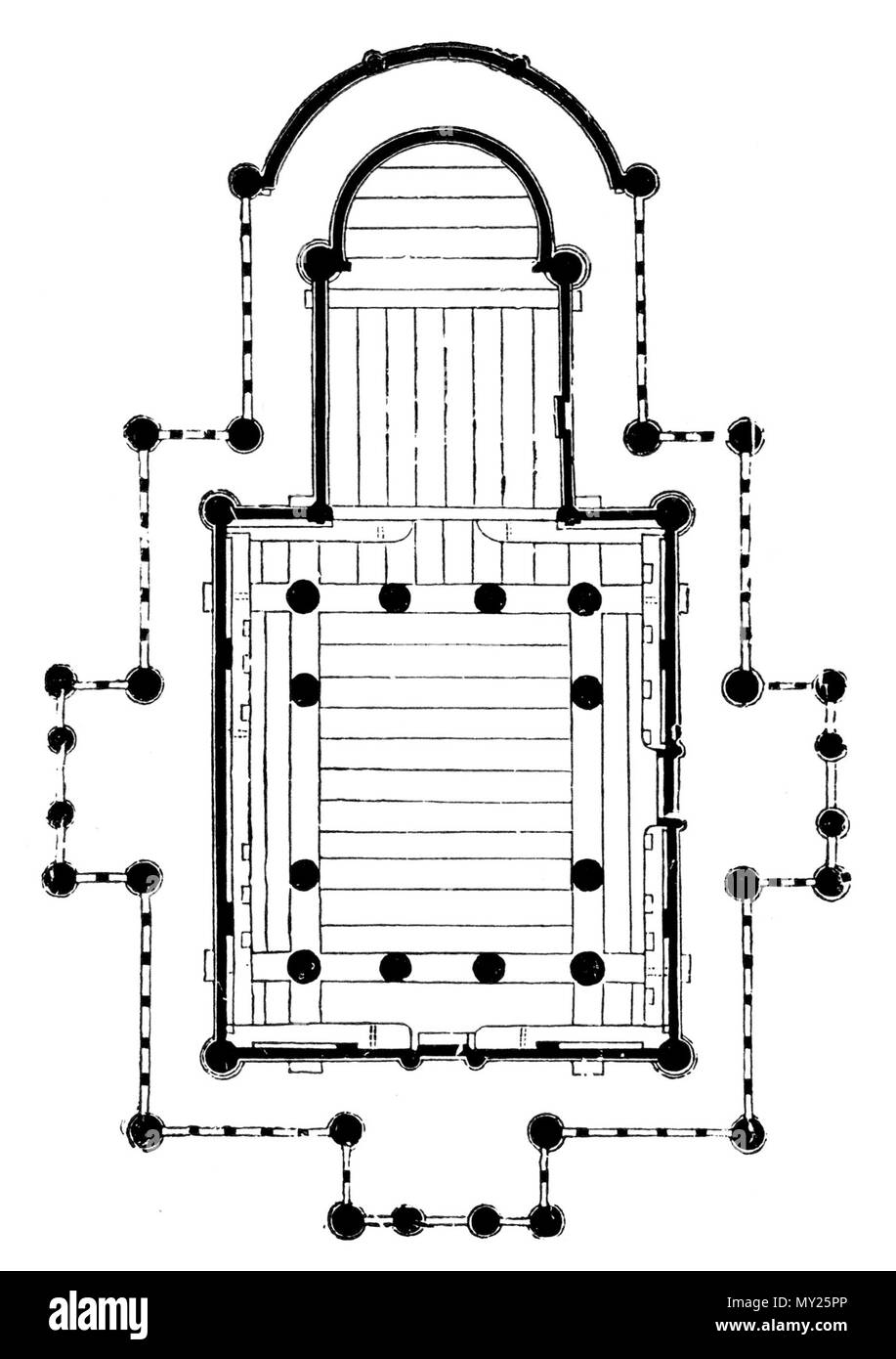 500 Stabkirche-Borgund-Grundriss Banque D'Images