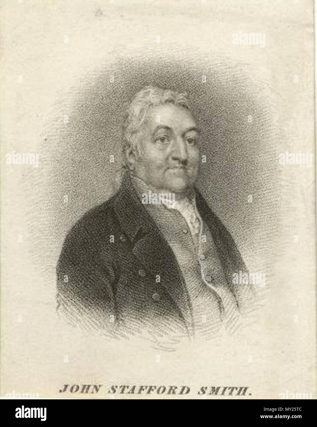 . Anglais : Portrait de John Stafford Smith par Thomas Illman après William Behnes . 1822. par Thomas Illman après William Behnes 500 Stafford Smith Banque D'Images
