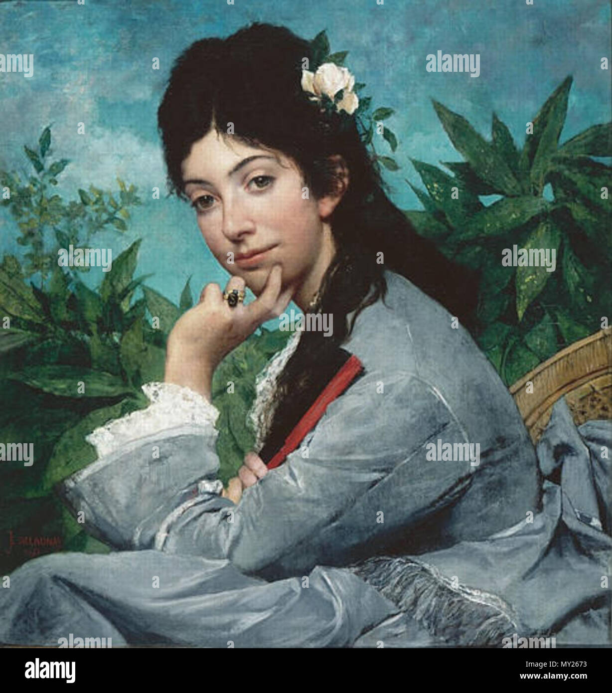 . Q17627544 . English : Portrait de Mademoiselle Stéphanie Brousset . 1871. 503 Stephaniebrousset jedelanay Jules-Élie Delaunay1871 Banque D'Images