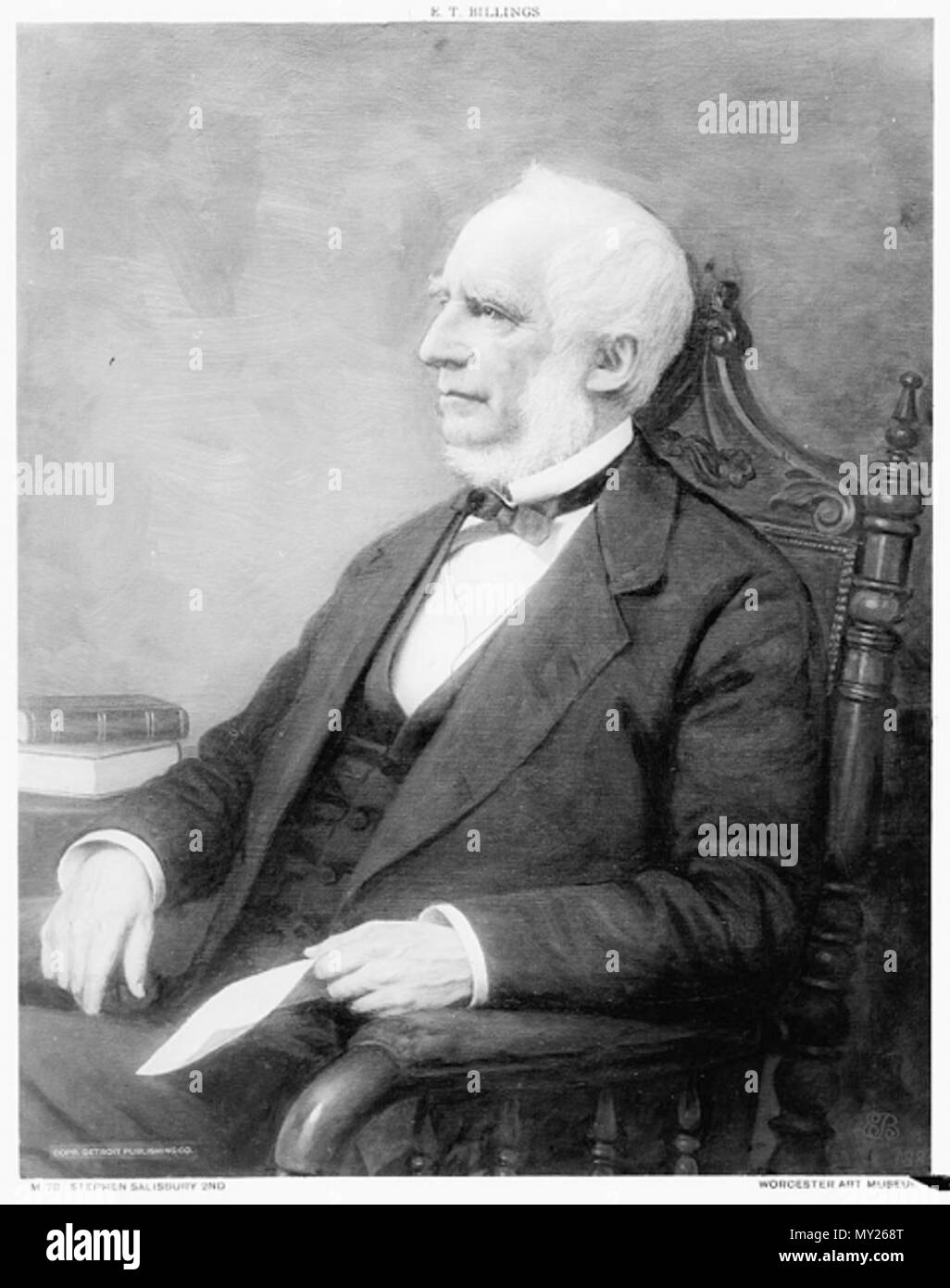 . Portrait de Stephen Salisbury 2e . 19e siècle. Edwin Tryon Billings (1824-1893) Noms alternatifs Edwin T. ; E. Billings Billings T. peintre Description artiste américain Date de naissance/décès 20 novembre 1824 1893 Contrôle d'autorité : Q5346880 : 95965257 VIAF ULAN : 500043394 RKD : 103612503 Stephen Salisbury 2e par Edwin T Billings Banque D'Images