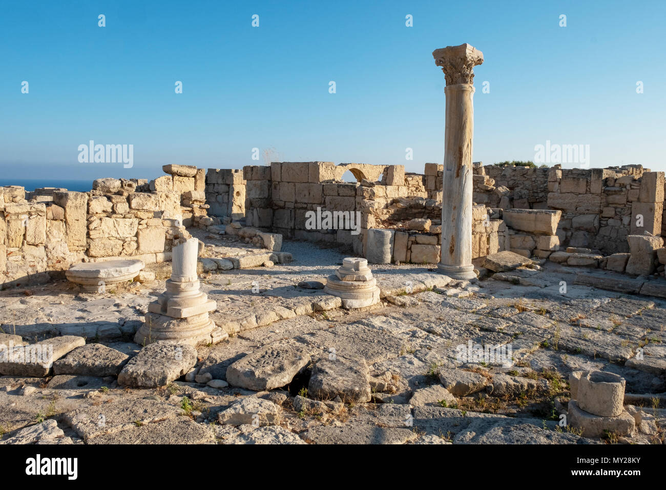 Ruines romaines anciennes à Kourion sur la côte sud de La République de Chypre Banque D'Images
