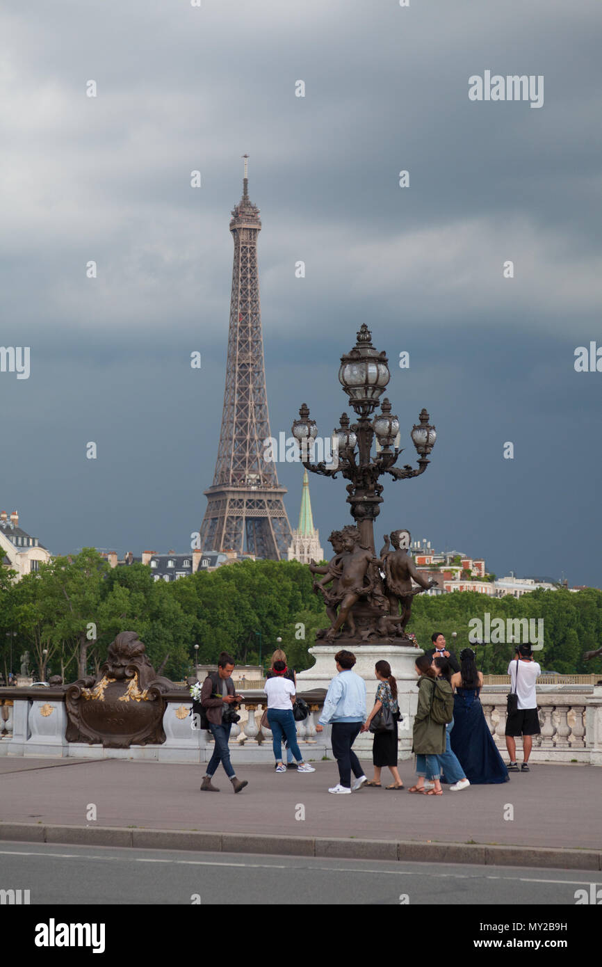 Pont Alexandre III pont, Paris, France, Europe. Banque D'Images