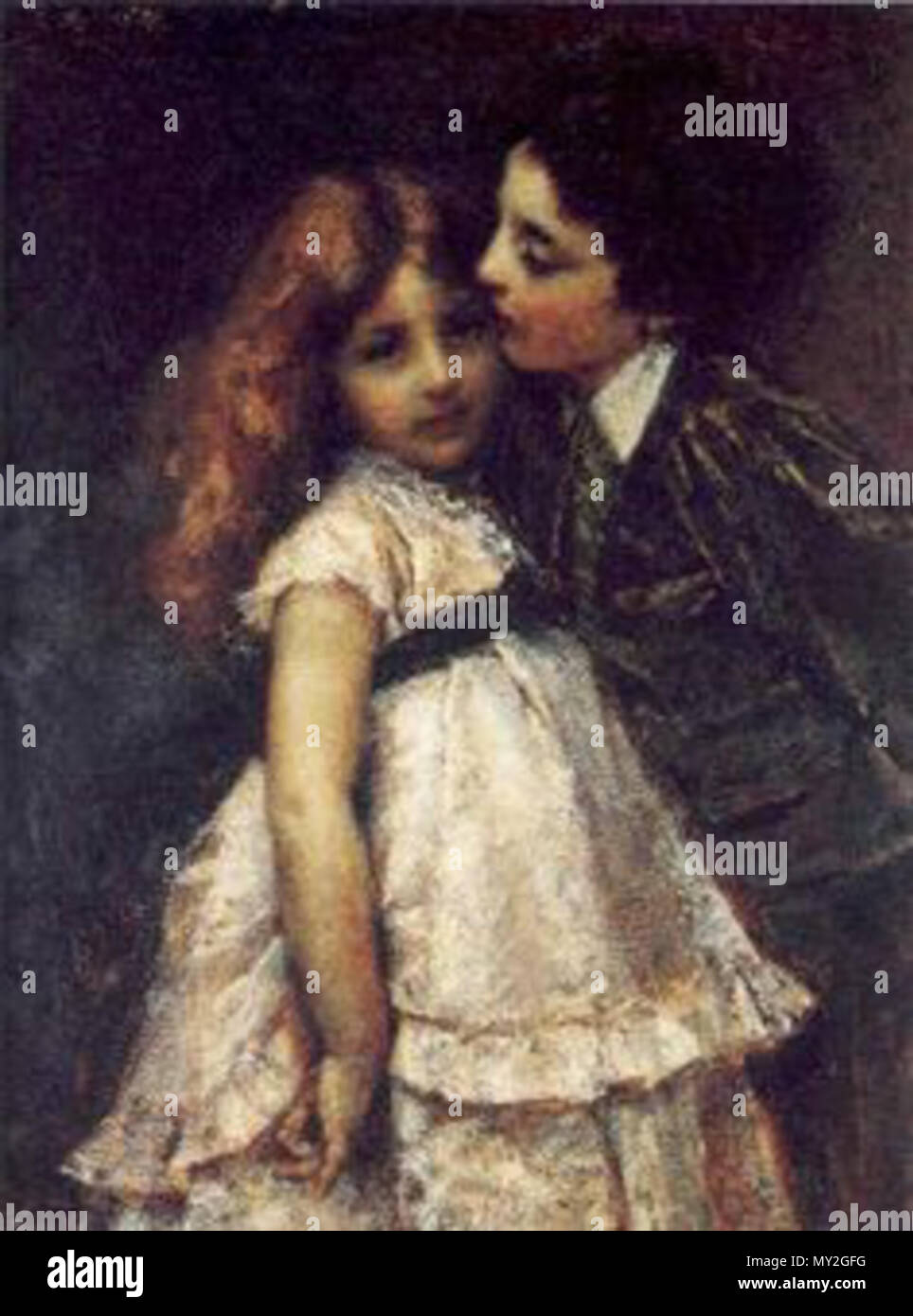 . Italiano : Tranquillo Cremona (1837-1878) "I Due cugini' . 19e siècle. Tranquillo Cremona Tranquillo cremona1 534 Banque D'Images