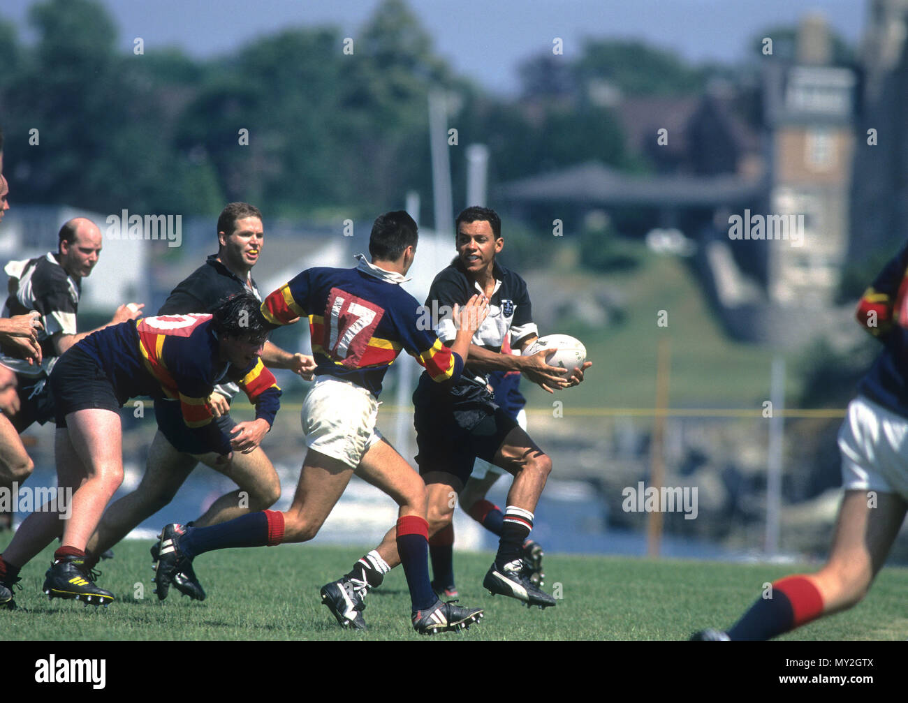 Un match de rugby en cours à Newport, Rhode Island, USA Banque D'Images