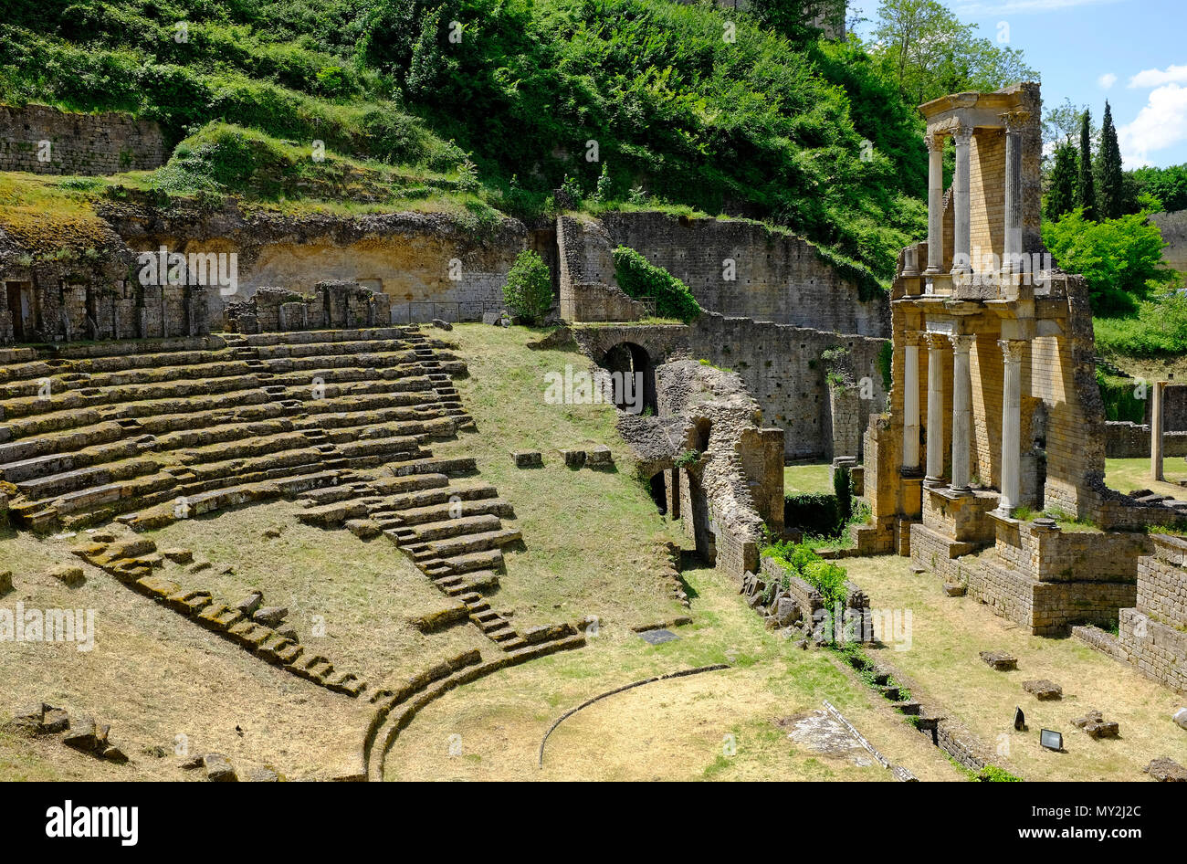 Vestiges romains à Volterra, Toscane, Italie Banque D'Images