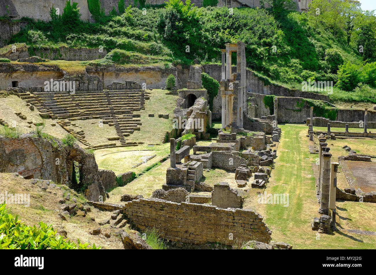 Vestiges romains à Volterra, Toscane, Italie Banque D'Images