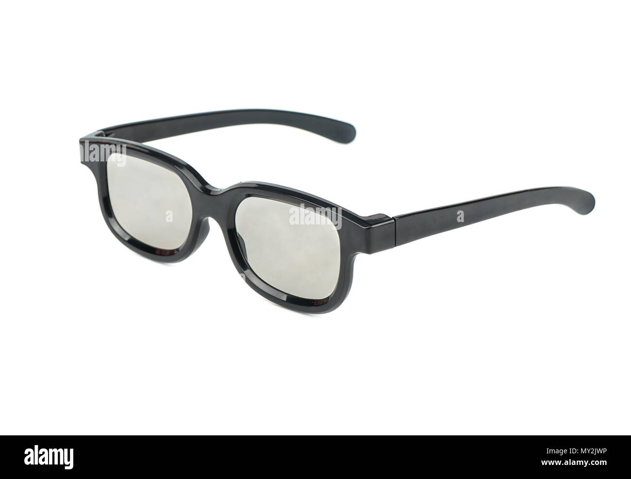 Lunettes 3D en plastique isolé sur fond blanc Banque D'Images