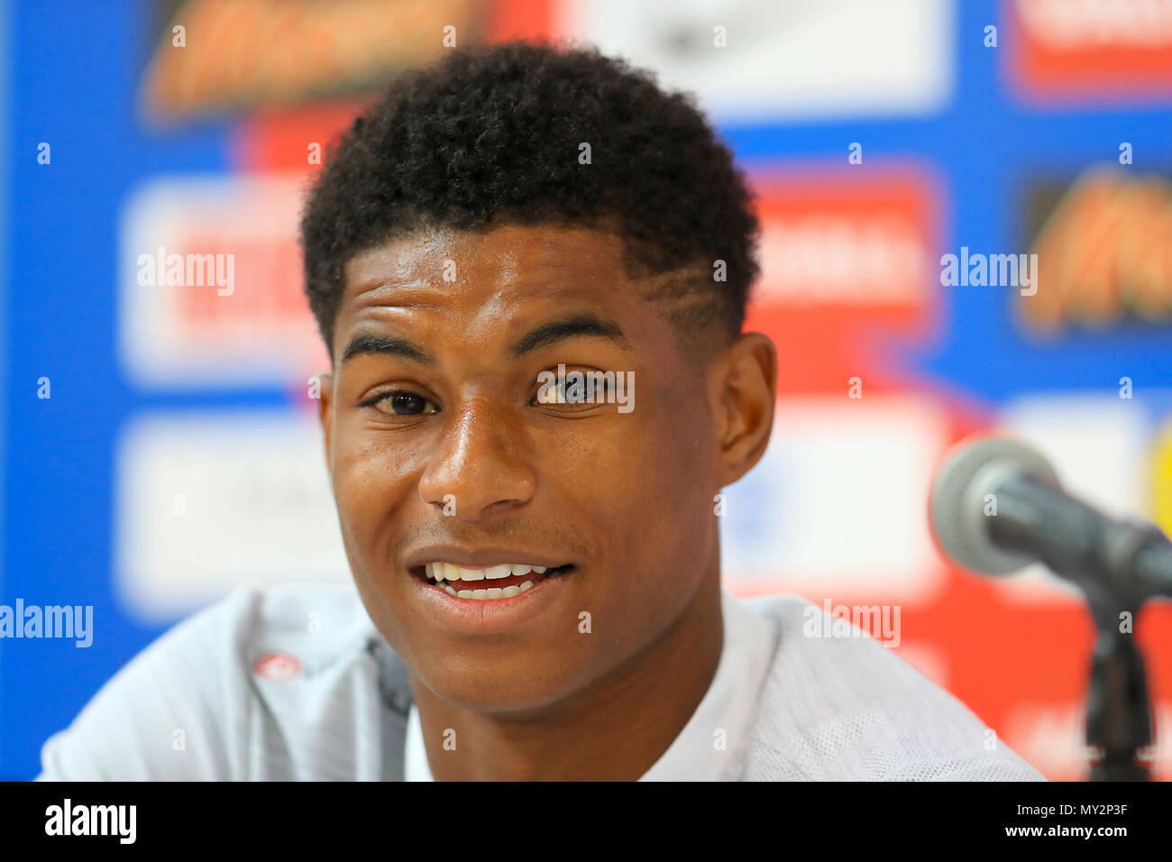 L'Angleterre prend la parole lors du Marcus Rashford journée des médias à St George's Park, Burton. Banque D'Images