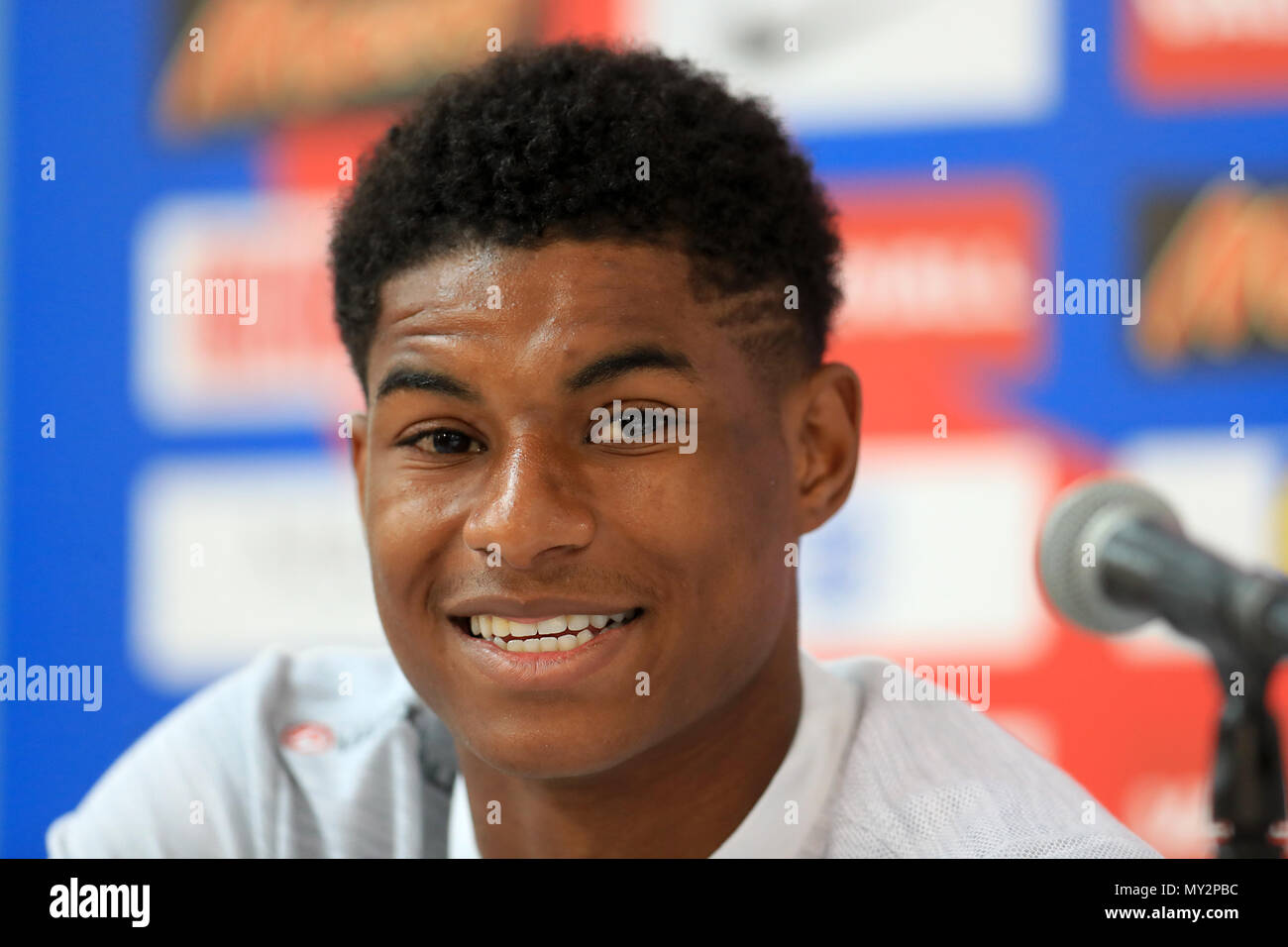 L'Angleterre prend la parole lors du Marcus Rashford journée des médias à St George's Park, Burton. Banque D'Images