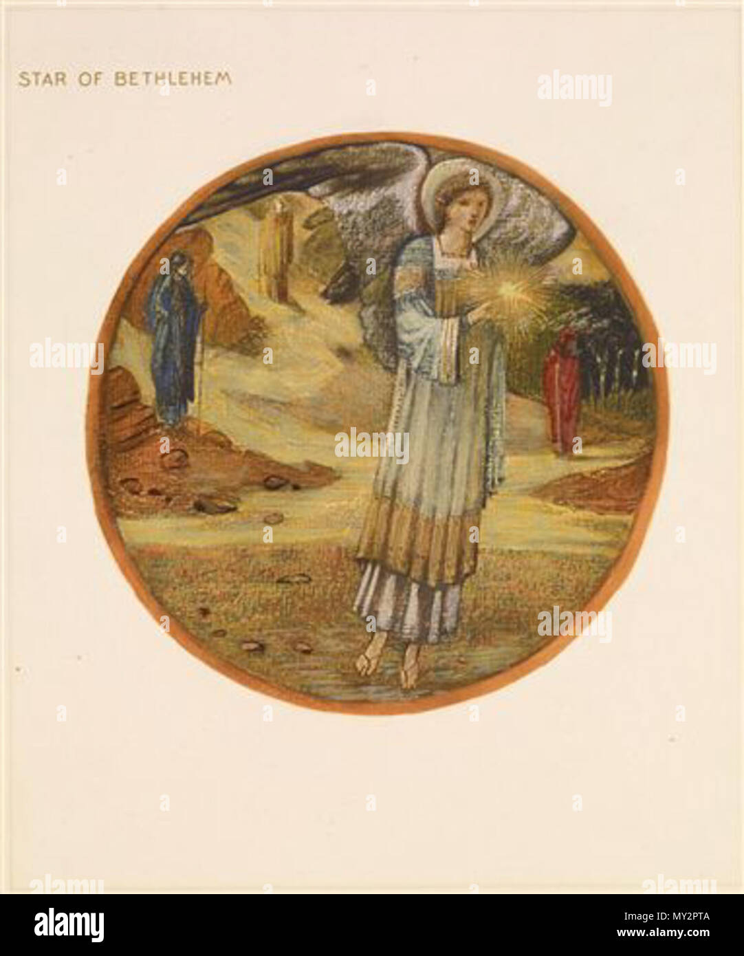 . Anglais : D'après le site web des musées de Birmingham 'Une page de l'édition en fac-similé de Burne-Jones' Fleur livre, l'un des 38 dessins reproduits à l'aquarelle par Henri Piazza et Cie, pour la Fine Art Society, Londres, en 1905.' Fleur visés à l'est de "Star of Bethlehem". 1905 520 La Fleur Livre - étoile de Bethléem Banque D'Images