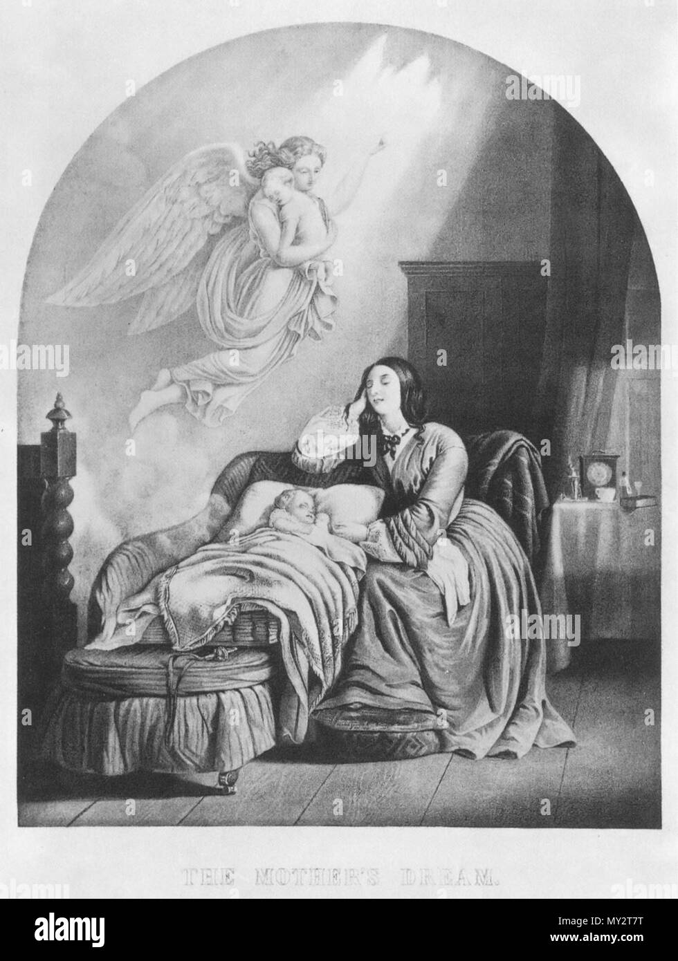 . Le rêve de la mère . 1852. Thomas Brooks (1818-1891) 527 Thomas Brooks - le rêve de la mère Banque D'Images