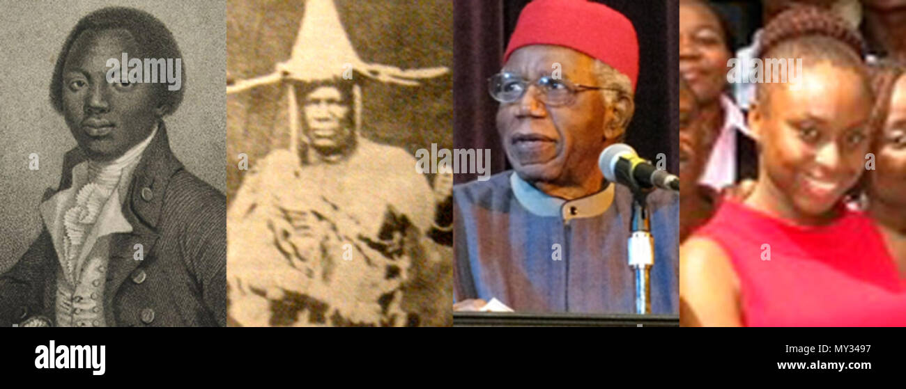 . Anglais : Montage du peuple ibo qui comprennent : Géraldine Mallet, alias Gustavus Vassa, Jaja de Opobo (1821-1891)Chinua Achebe et Chimamanda Ngozi Adichie . 21 novembre 2008. Ukabia (talk) 253 peuple ibo Banque D'Images
