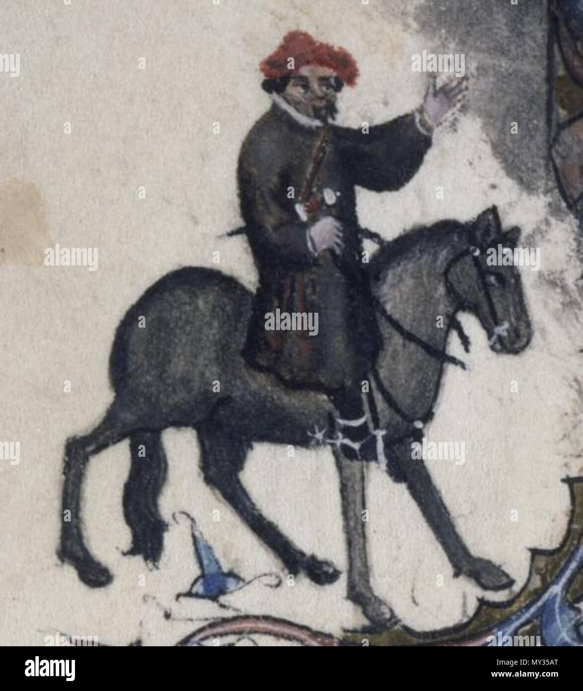 . Anglais : Le Shipman dans le manuscrit d'Ellesmere, les Contes de Canterbury de Geoffrey Chaucer. 12 octobre 2013, 17:58:54. 523 anonyme le Shipman - Chaucer Ellesmere Banque D'Images