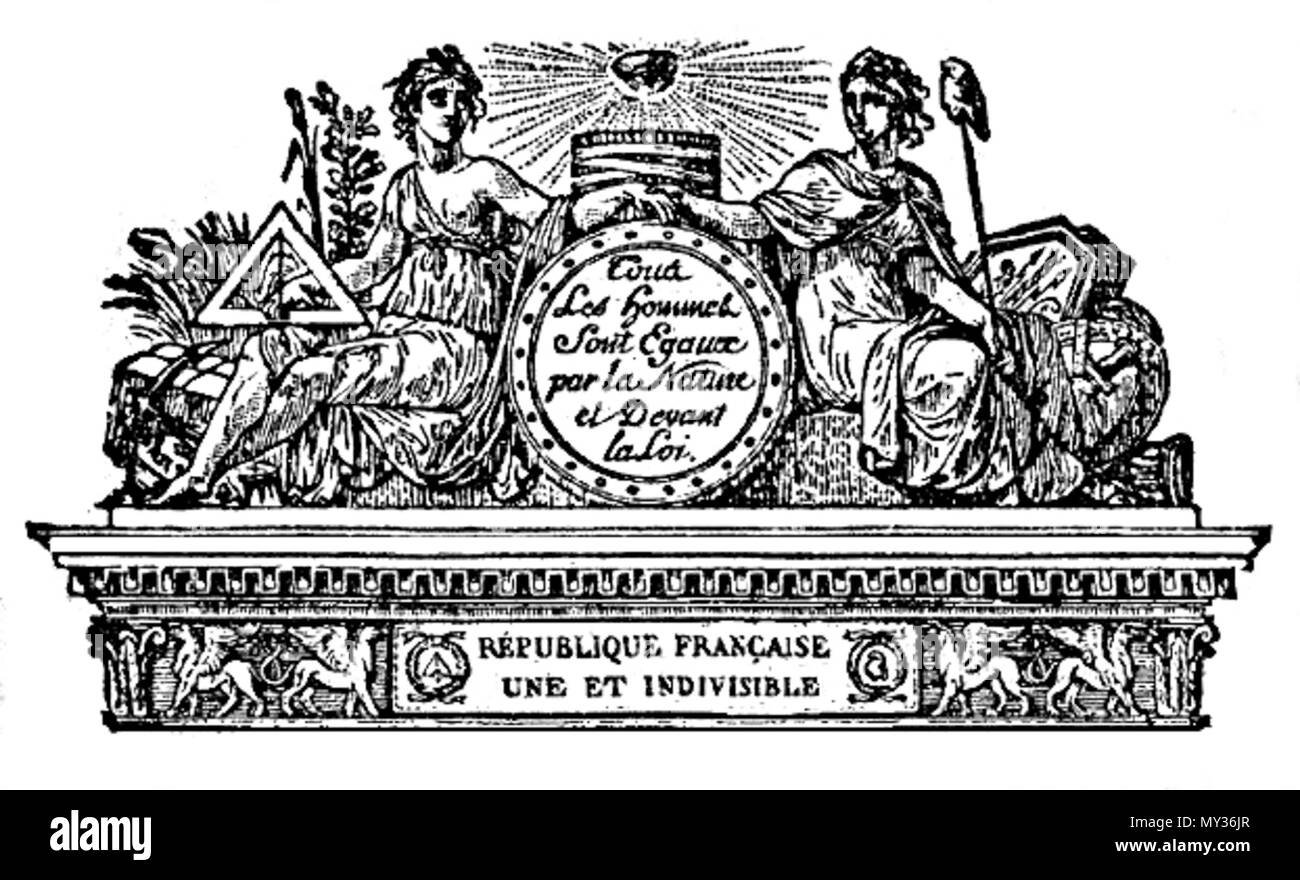 . Français : Tous les hommes sont egaux par la nature et devant la loi. La Révolution française et l'abolition de l'esclavage t5. 19 mars 2013, 00:06:15. Révolution française 533 Tous les hommes sont egaux par la nature et devant la loi Banque D'Images