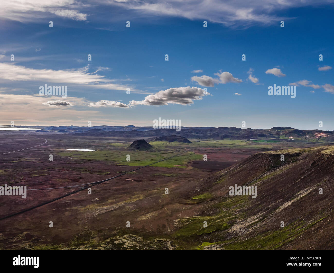 Des champs de lave, Eldborg, Reykjanes Peninsula, Iceland Banque D'Images