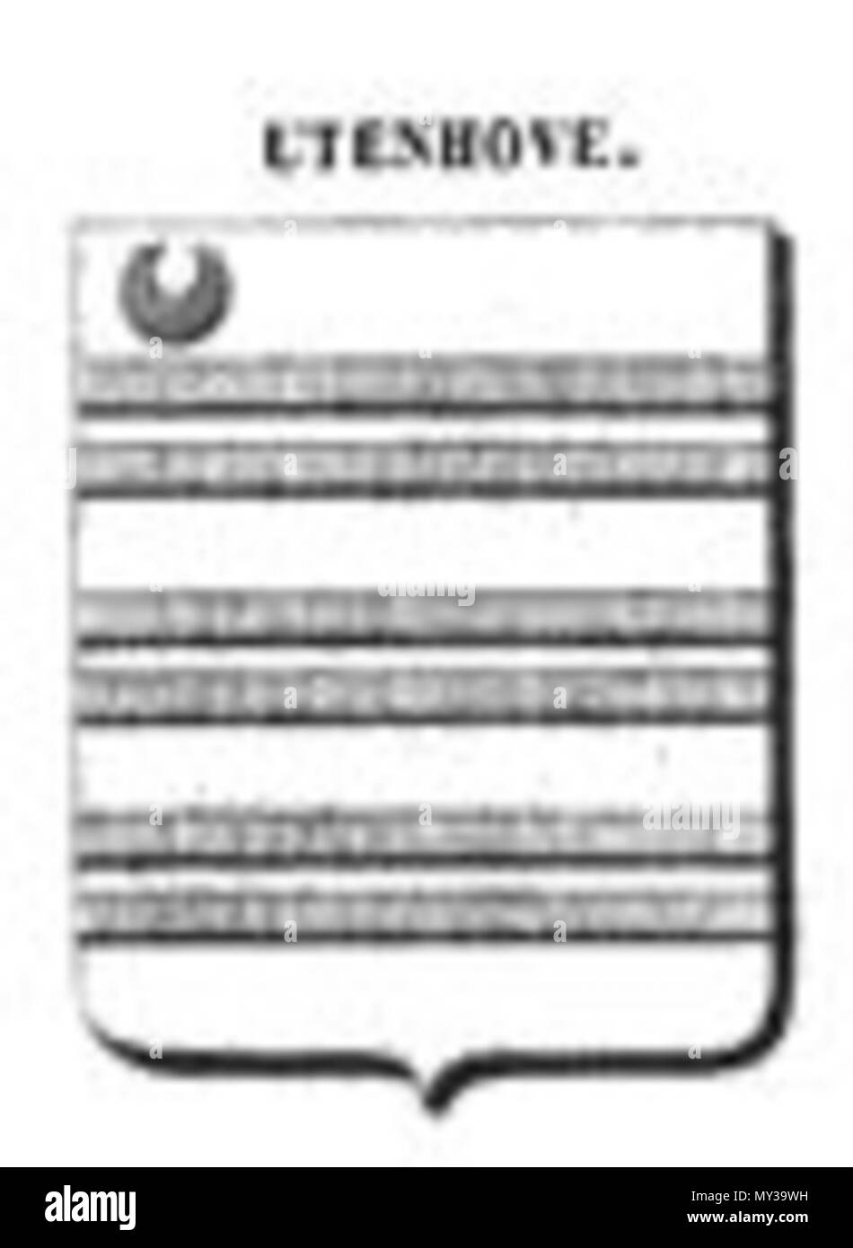 . Deutsch : Wappen der Familie Uutenhove (Utenhofe) . 16e siècle. Von Abzeichnung Grabinschrift, 16. Jh. 558 Wappen Utenhove Banque D'Images