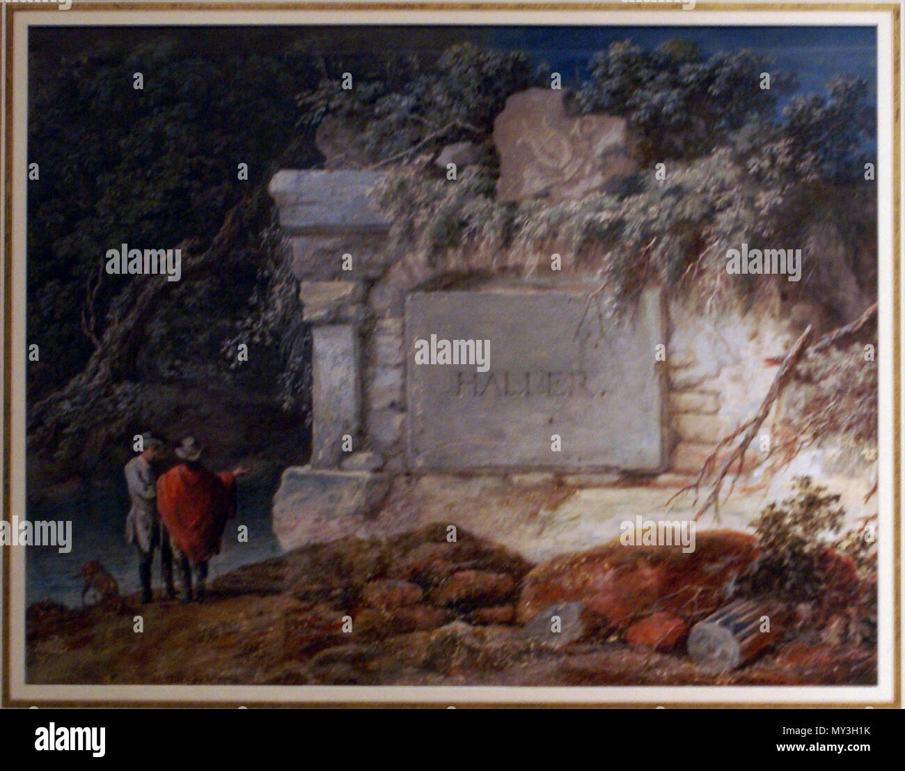 . Anglais : Peinture de l'(fictif) tombe d'Albrecht von Haller. après 1777. Salomon Gessner Haller 228 peinture grave par Gessner Banque D'Images