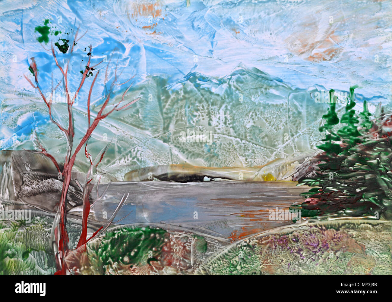 Photo, Peinture paysage Banque D'Images