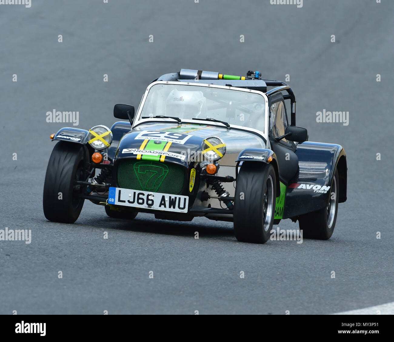 Alastair Currey, Caterham Roadsport, Caterham Roadsport championnat, la fin de semaine des courses d'UK RCT, Brands Hatch, juin 2018, la course automobile, voitures, course, circuit Banque D'Images