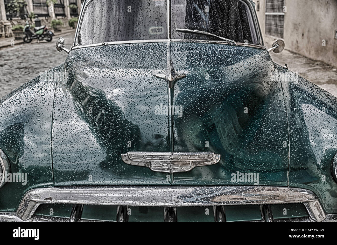 Les chances sont ce taxi cubain est aux mains de la 3e ou 4e génération avec cette beauté Banque D'Images