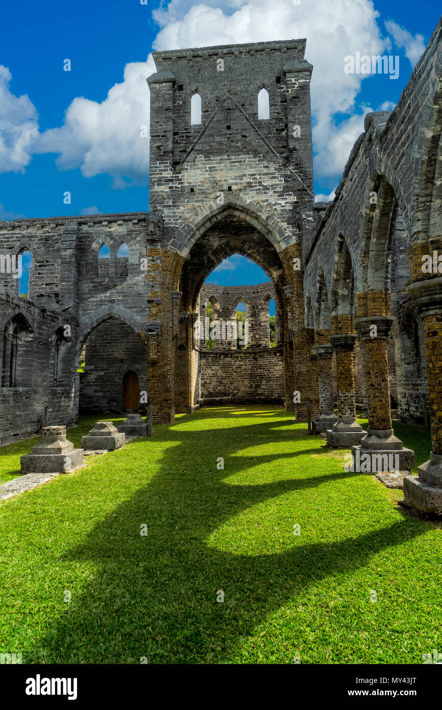 L'église inachevée dans la rue George, les Bermudes. Banque D'Images