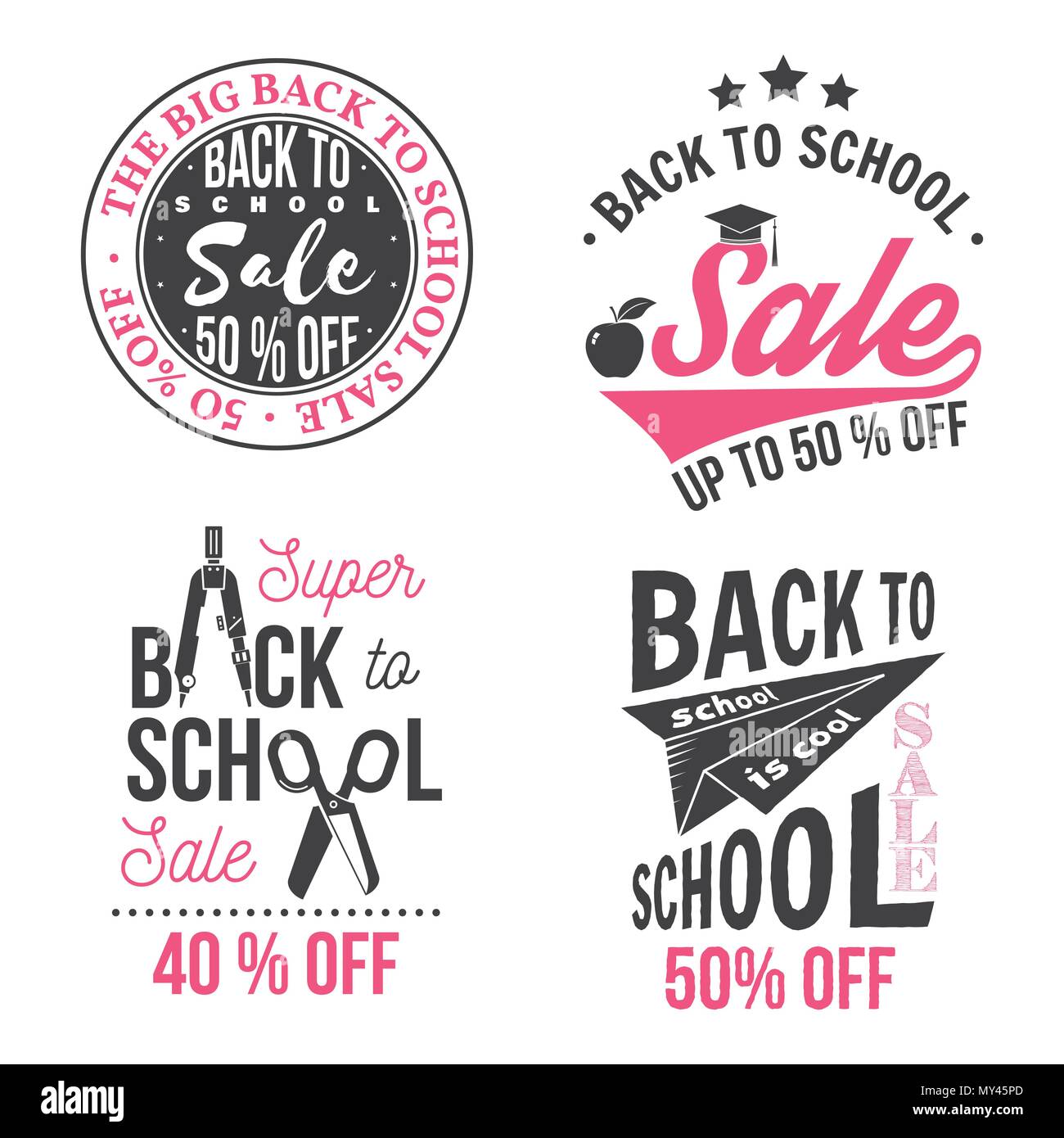 Retour à l'école du design. Pour la publicité, la promotion, affiche, dépliant, blog, l'article, les médias sociaux, le marketing ou la bannière. Vector illustration. Vintage typog Illustration de Vecteur