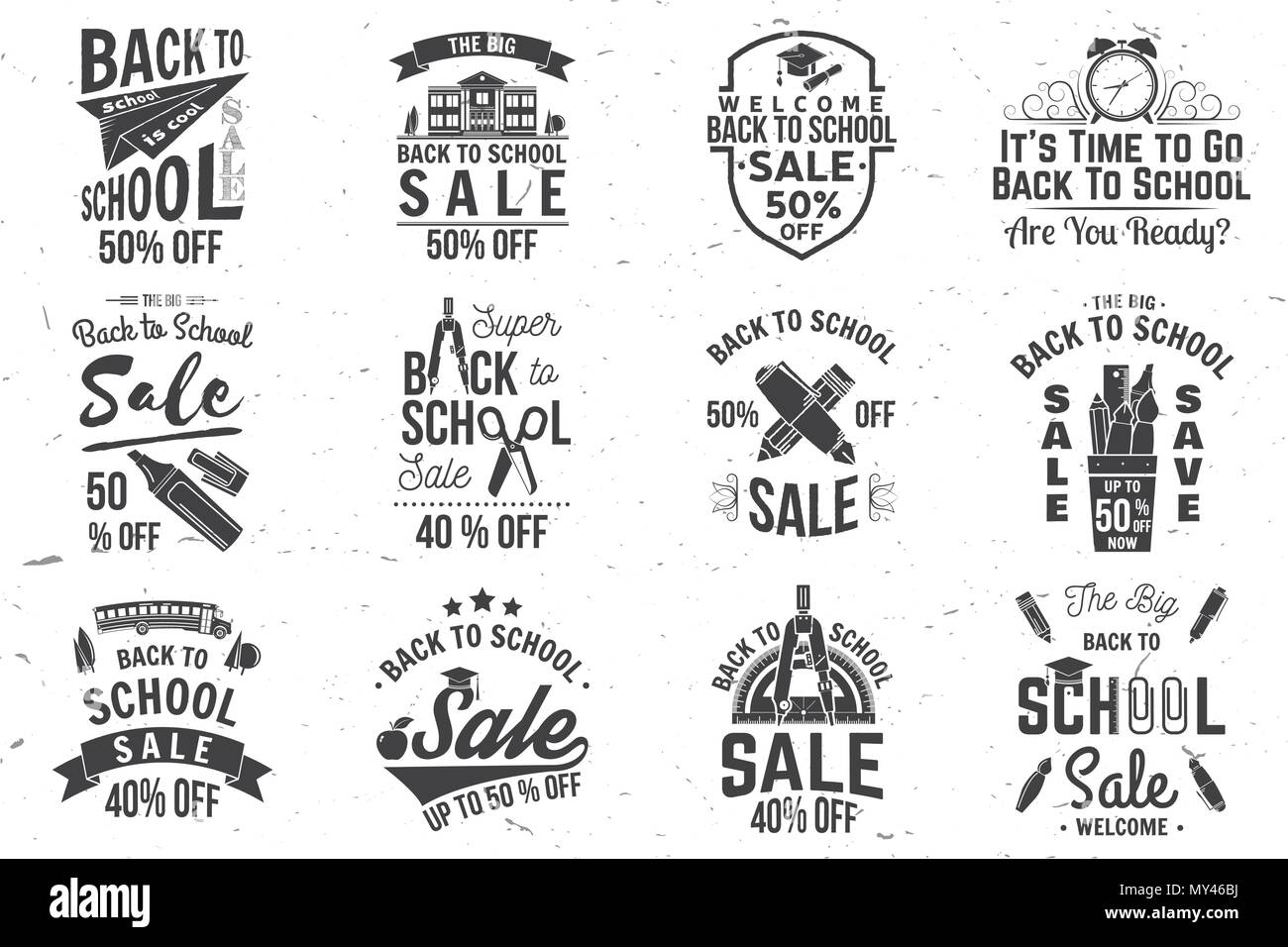 Retour à l'école du design. Pour la publicité, la promotion, affiche, dépliant, blog, l'article, les médias sociaux, le marketing ou la bannière Retour à l'École d'illustration vectorielle Illustration de Vecteur