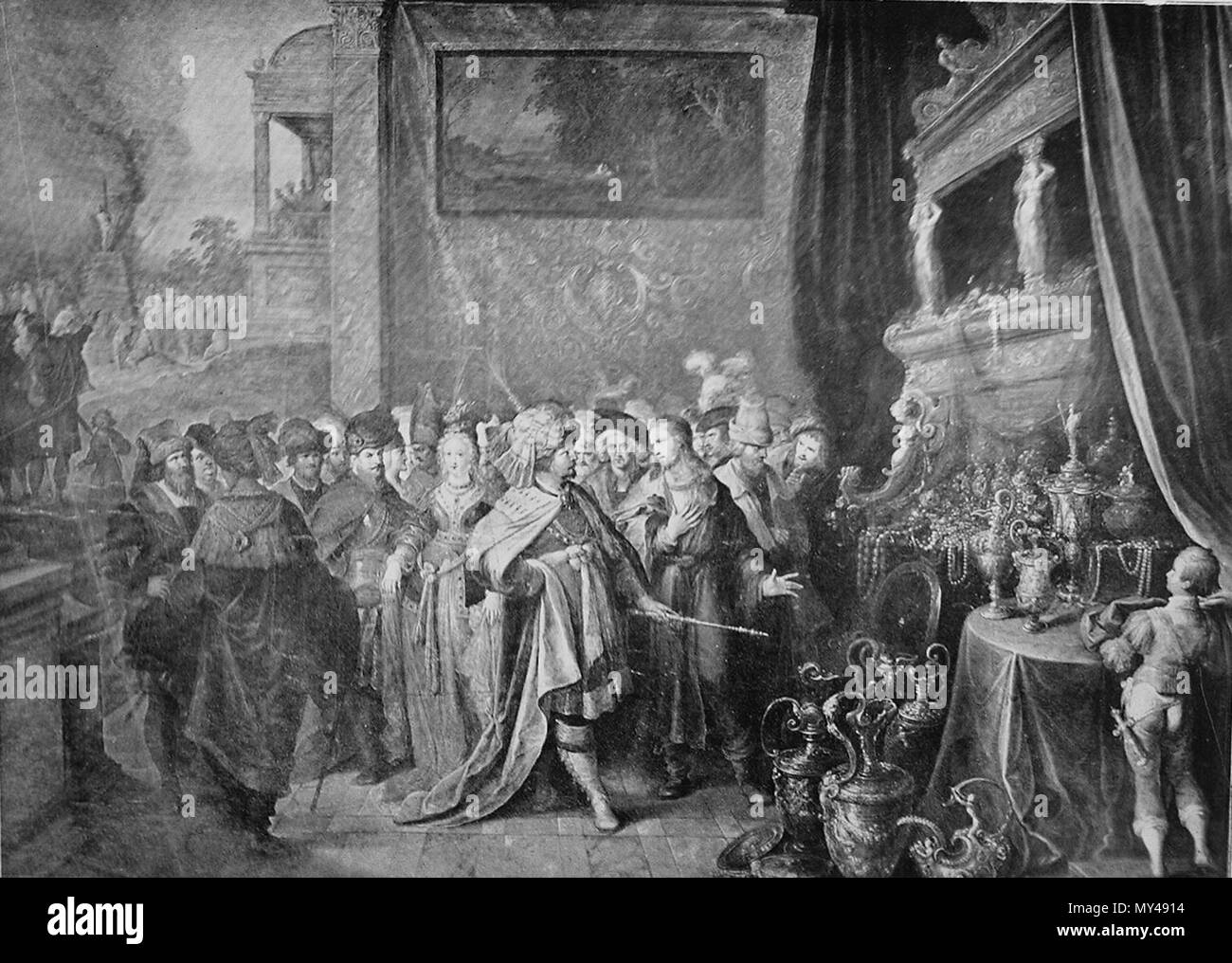 . Mihai Viteazul et sa fille Florica, cryptoportraits dans une peinture de Franz Francken II. Le Kunsthistorisches Museum, Vienne. 17e siècle. Ce fichier n'est pas informations sur l'auteur. 2076 - Mihai Viteazul Banque D'Images