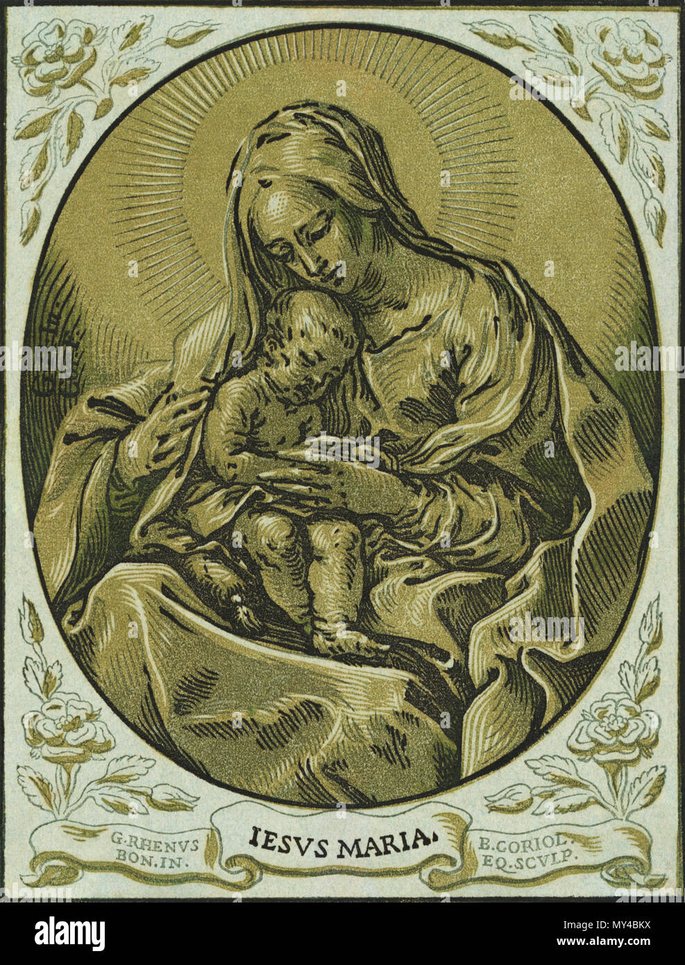. Vierge et l'enfant, chiaroscuro woodcut . Entre 1630 et 1655. Bartolommeo Coriolano Mary 352 Coriolano2 Banque D'Images
