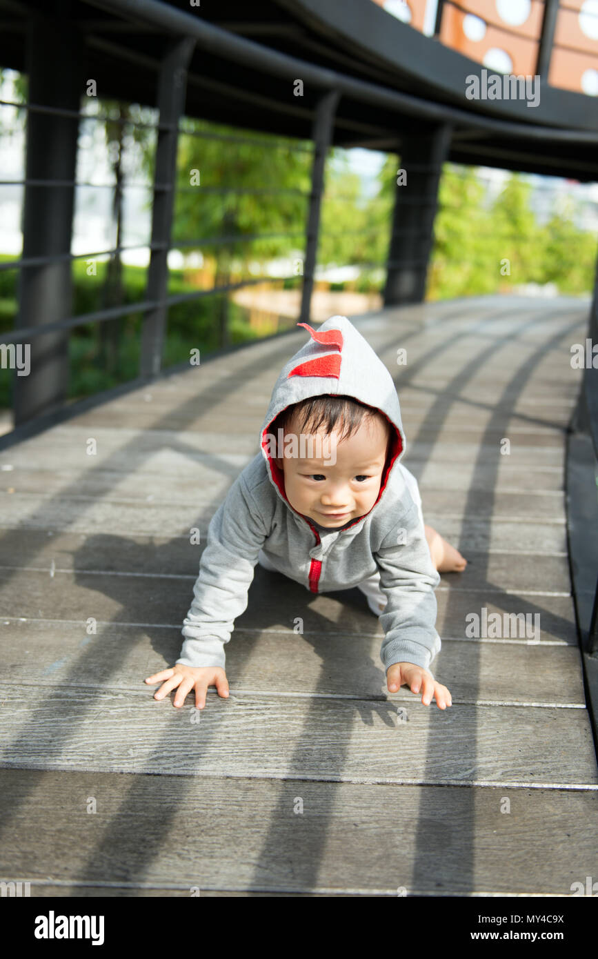 Portrait of little Asian baby boy Banque D'Images