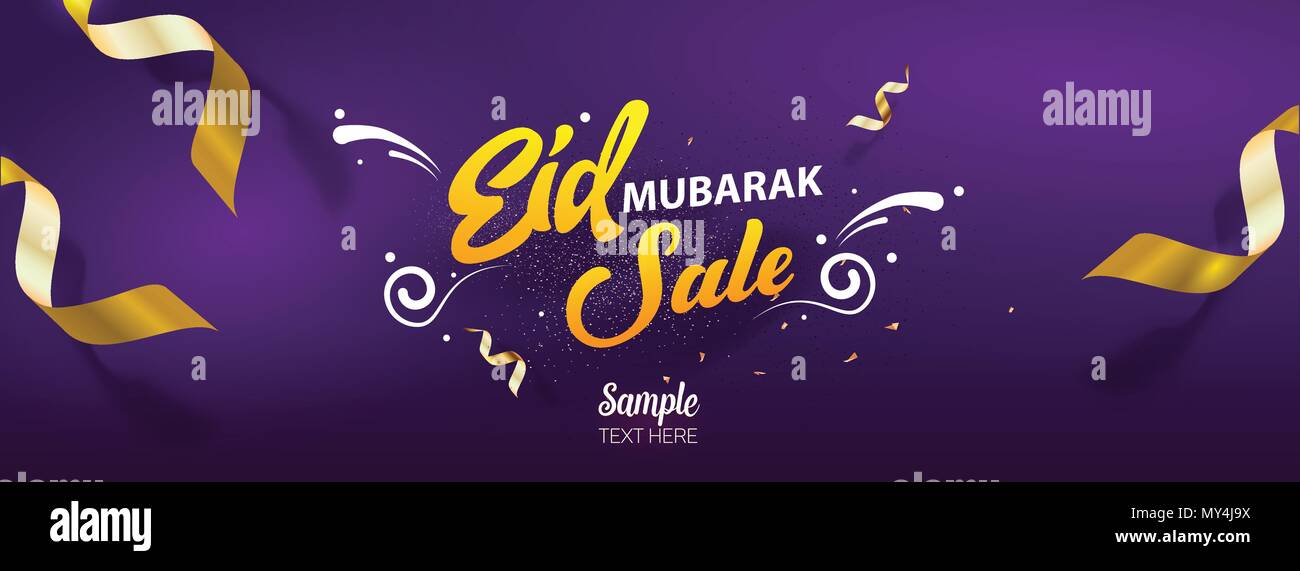 Eid Mubarak Vente couverture médias sociaux vector template design Illustration de Vecteur