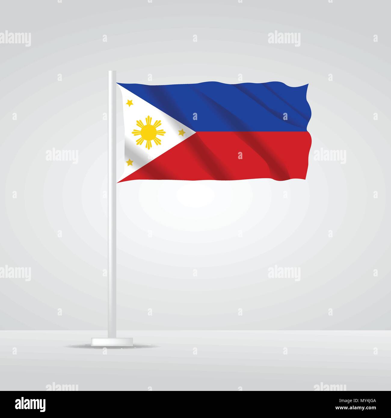 3D réaliste de brandir le drapeau philippines vecteur vent Illustration de Vecteur