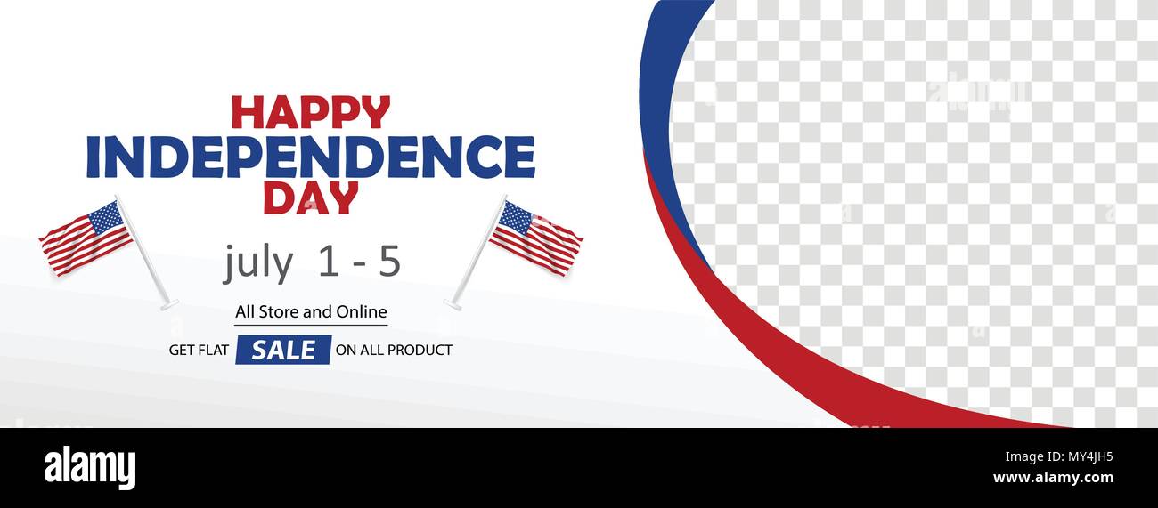Heureux le jour de l'indépendance drapeau USA vente couverture vector template design Illustration de Vecteur